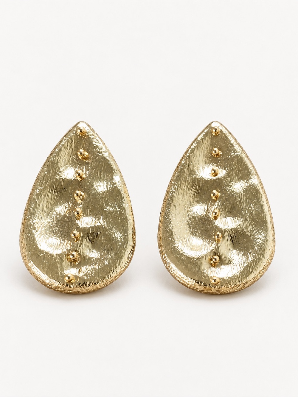 ZARA Gold Tone Teardrop Statement Stud Earrings